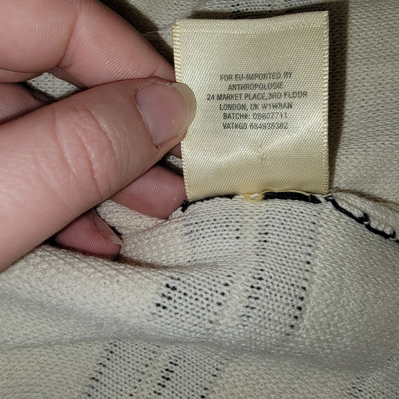 Anthropologie Knitted&Knotted Sweater Size M Cream/Blue - Picture 8 of 11